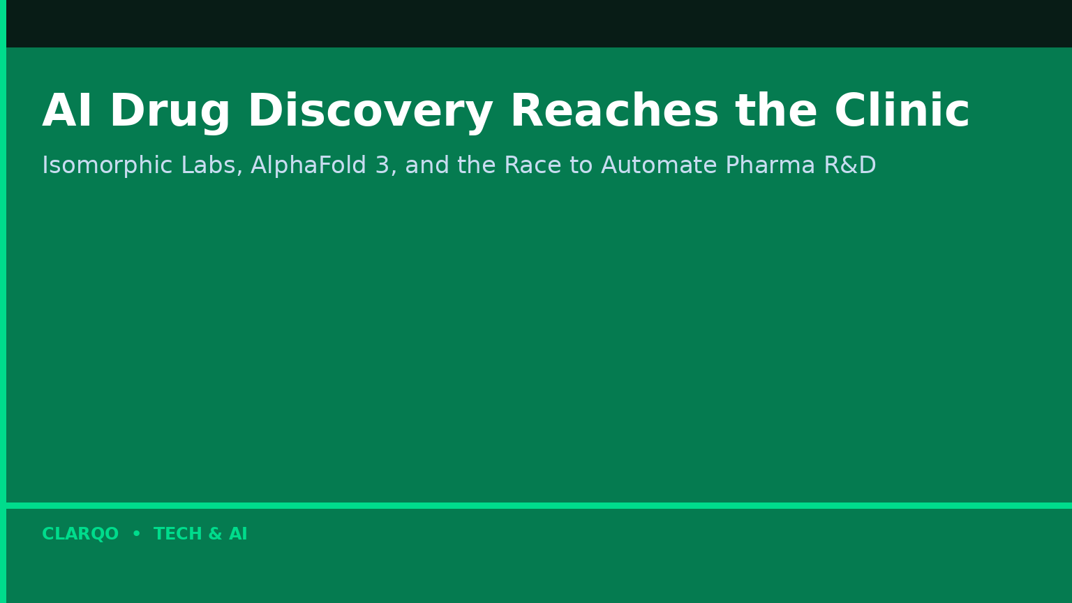 AI Drug Discovery Reaches the Clinic: Inside the Race to Automate Pharma R&D