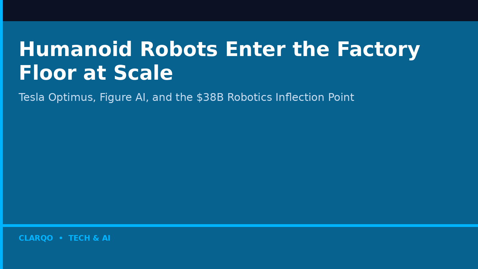 Humanoid Robots Enter the Factory Floor at Scale: The $38 Billion Inflection Point