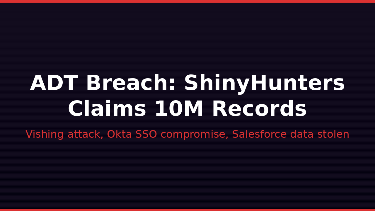 ShinyHunters Claims 10 Million ADT Records in Vishing-Fueled Breach
