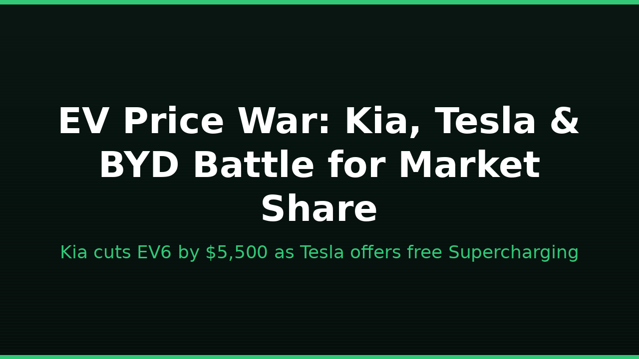 EV Price Wars Intensify: Kia Cuts $5,500, Tesla Bets on Free Supercharging