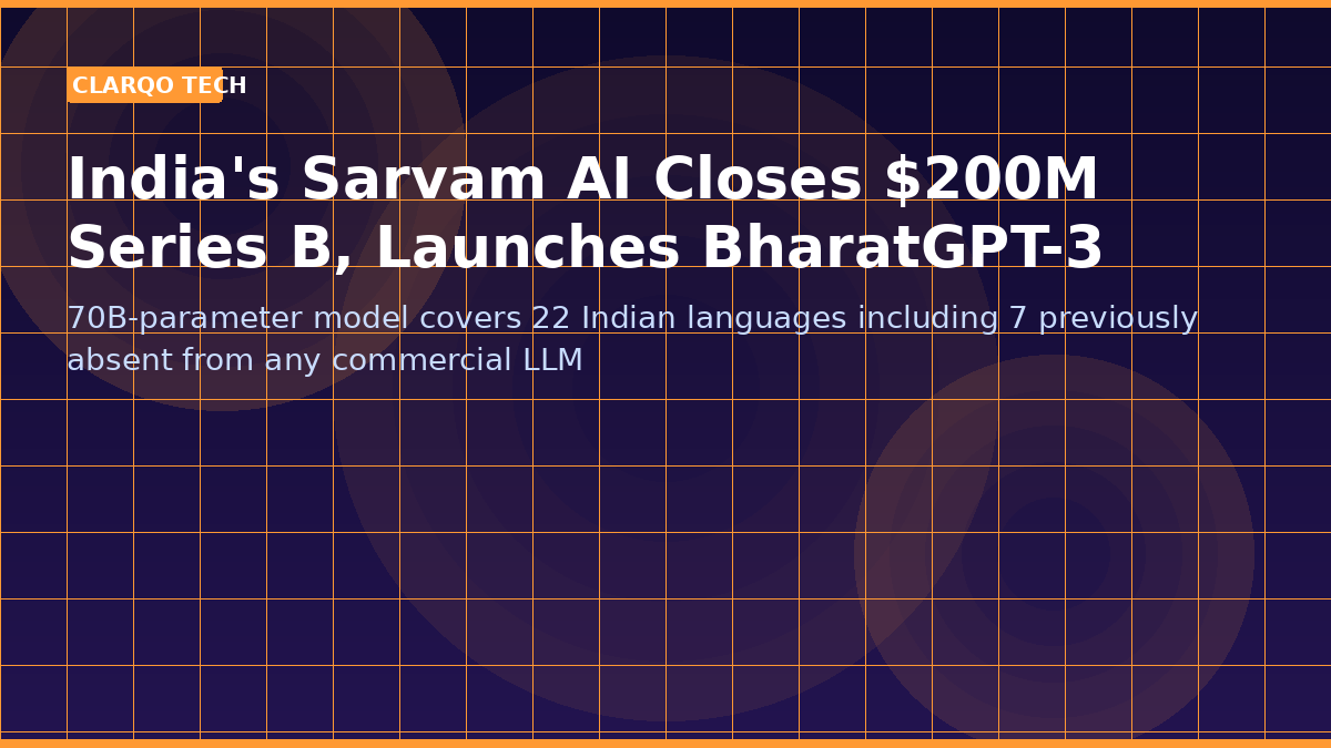 India's Sarvam AI Closes $200M Series B, Releases BharatGPT-3 Across 22 Languages