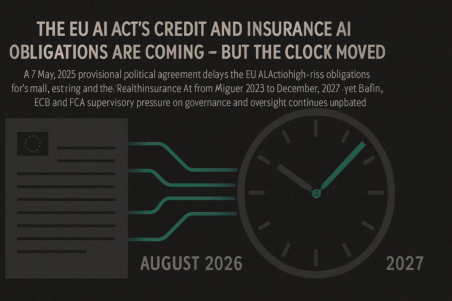 The EU AI Act's Credit and Insurance AI Obligations Are Coming — But the Clock Just Moved